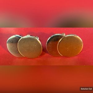Men’s Gold Tone Circles Sun Moon 1” Cuff Links